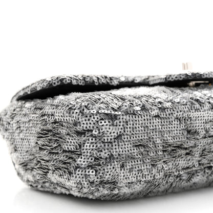 Chanel Sequin Mini Rectangular Flap Silver 9 of 11