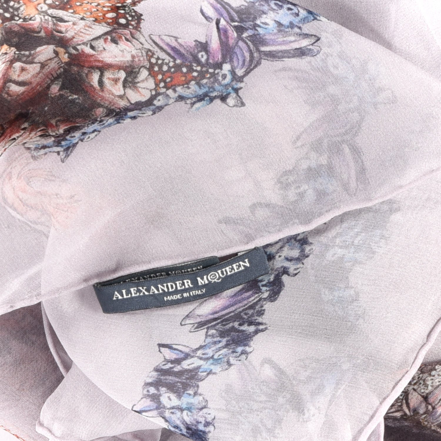 Alexander McQueen Silk Shell Skull Scarf White 2 of 2