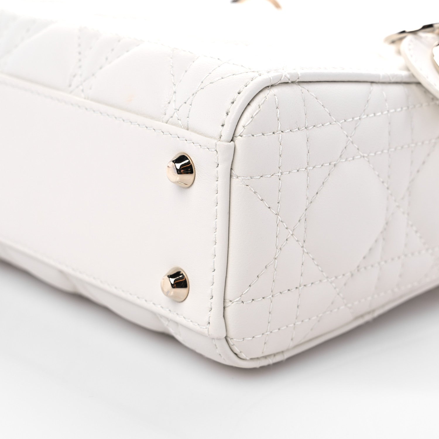 Christian Dior Lambskin Cannage Mini Lady Dior Latte 8 of 9