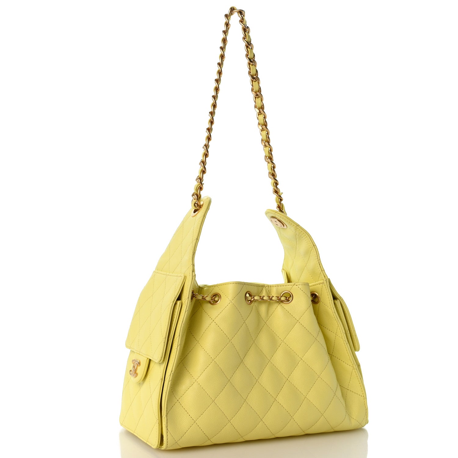 Chanel Caviar Quilted Small Chanel 25 Handbag Light Yellow 3 of 11