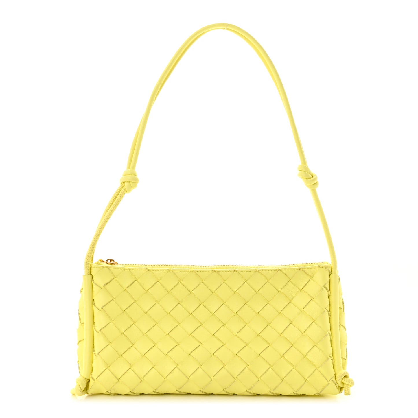 Nappa Intrecciato Pouch On Strap Lantern Gold