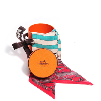 Hermes Silk Astrologie Twilly Rouge Grey Vert 3 of 5