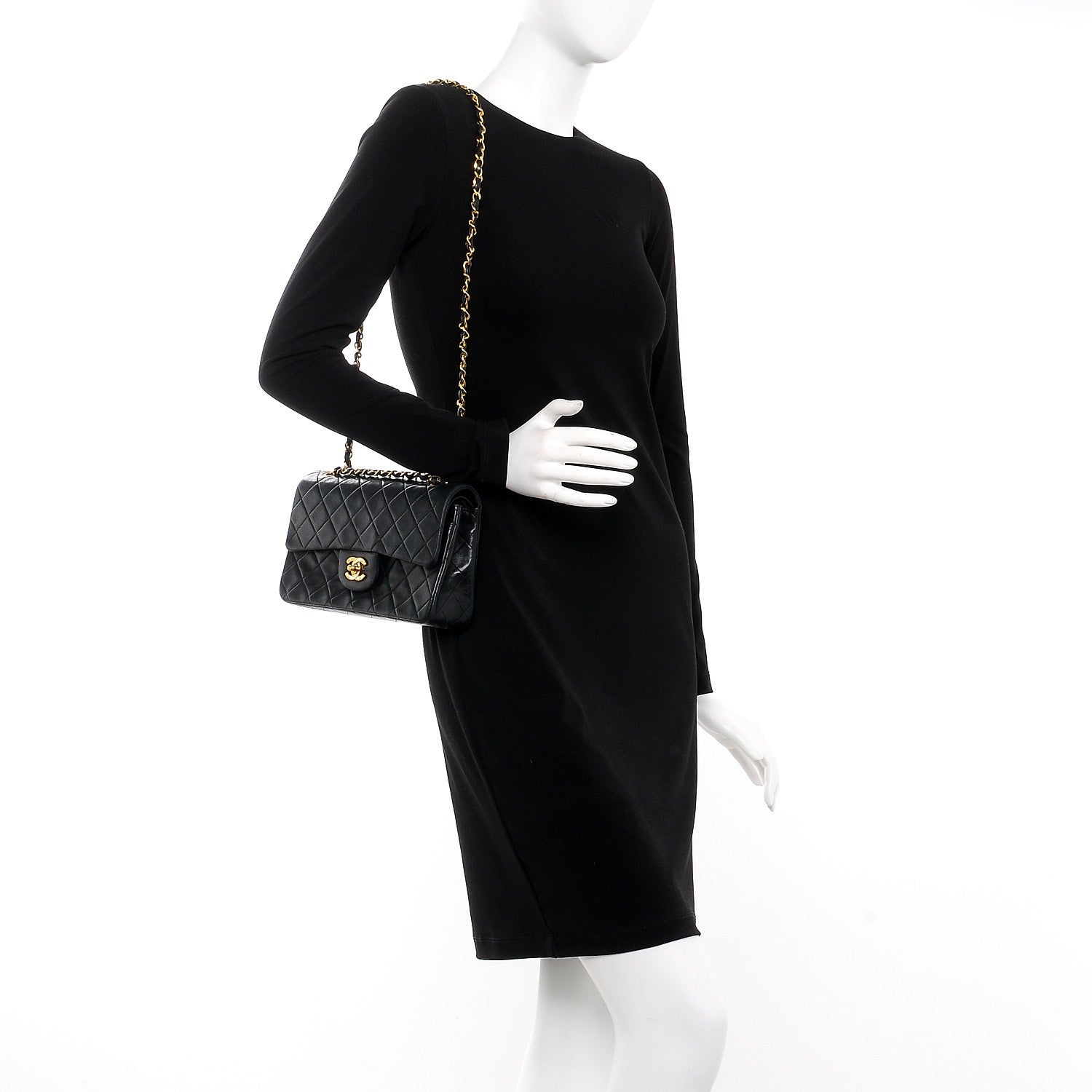 Chanel Lambskin Quilted Small Double Flap Black 2 of 8