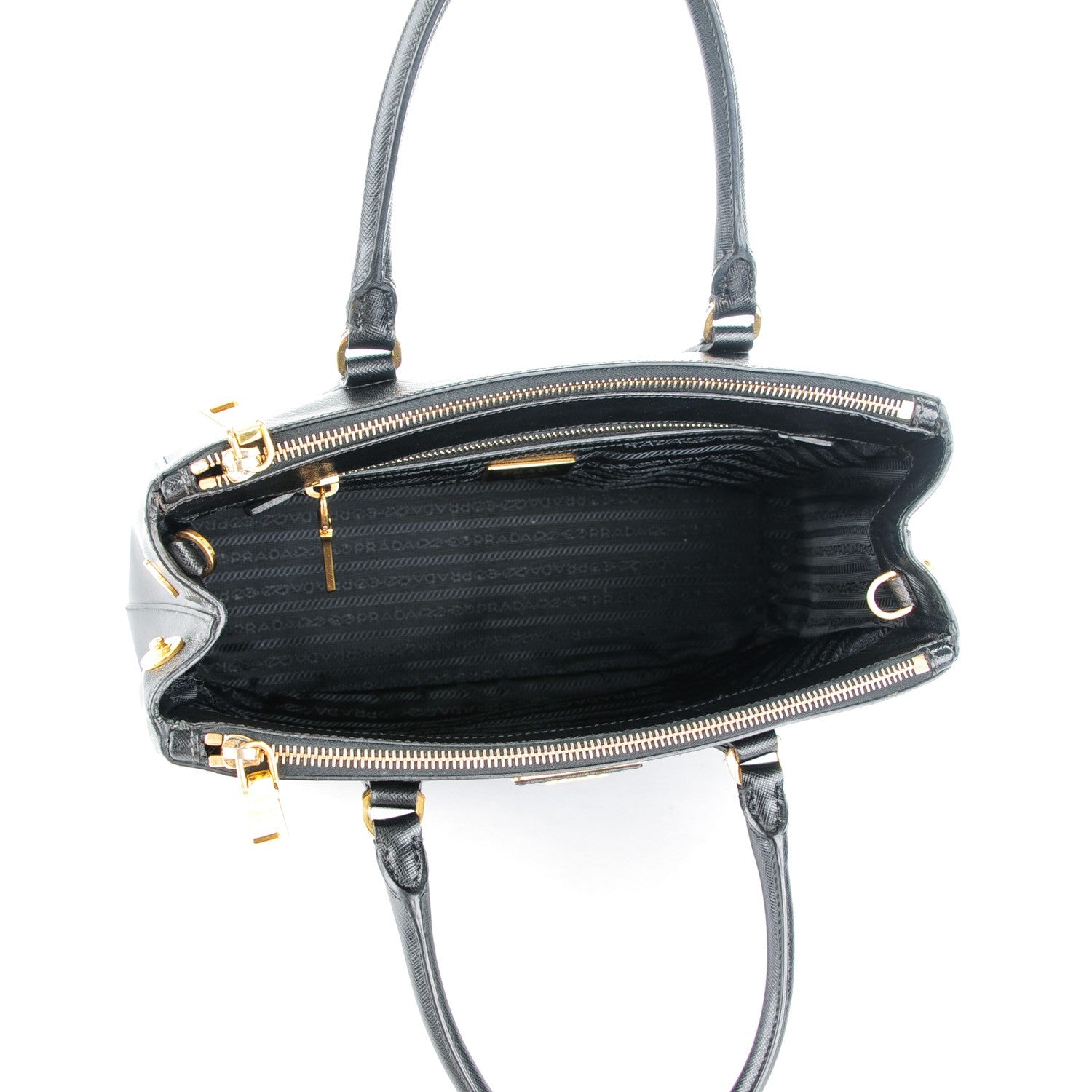 Prada Saffiano Small Galleria Double Zip Tote Black 5 of 8