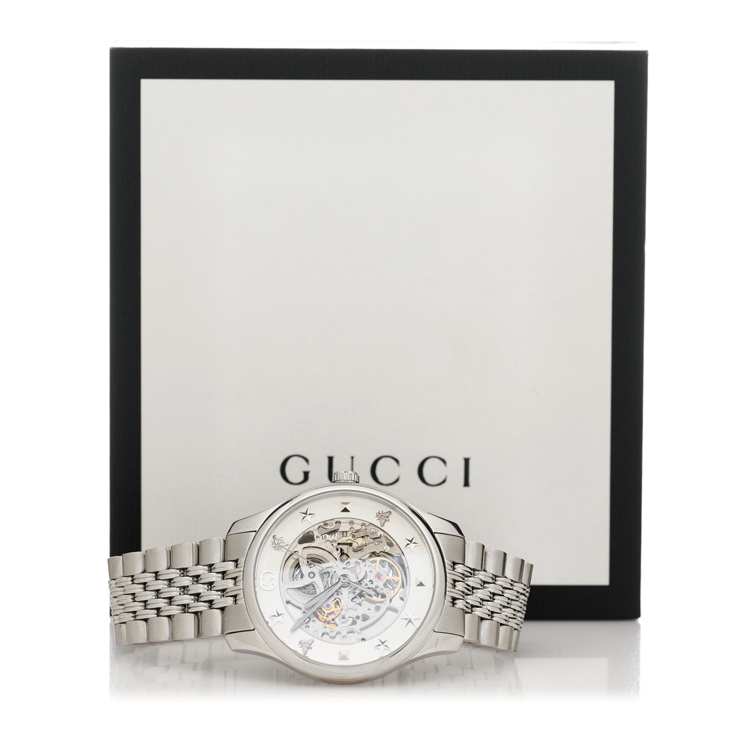 Gucci Stainless Steel 40mm G-Timeless Skeleton Charm Automatic Watch 5 of 5