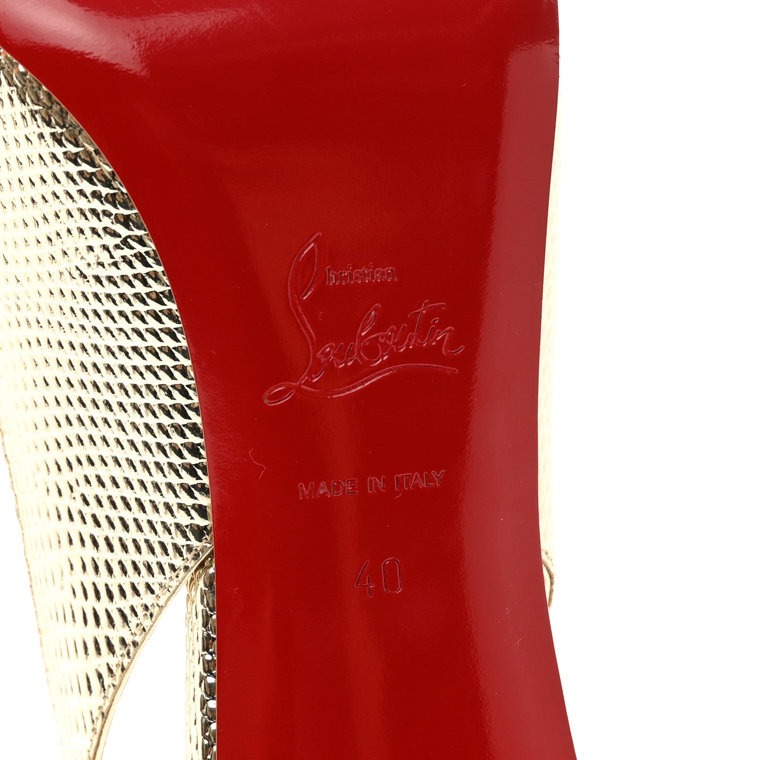Christian Louboutin Metallic Calfskin Snakeskin Effect Kate Lace-Up 85 Pumps 40 Gold 6 of 7