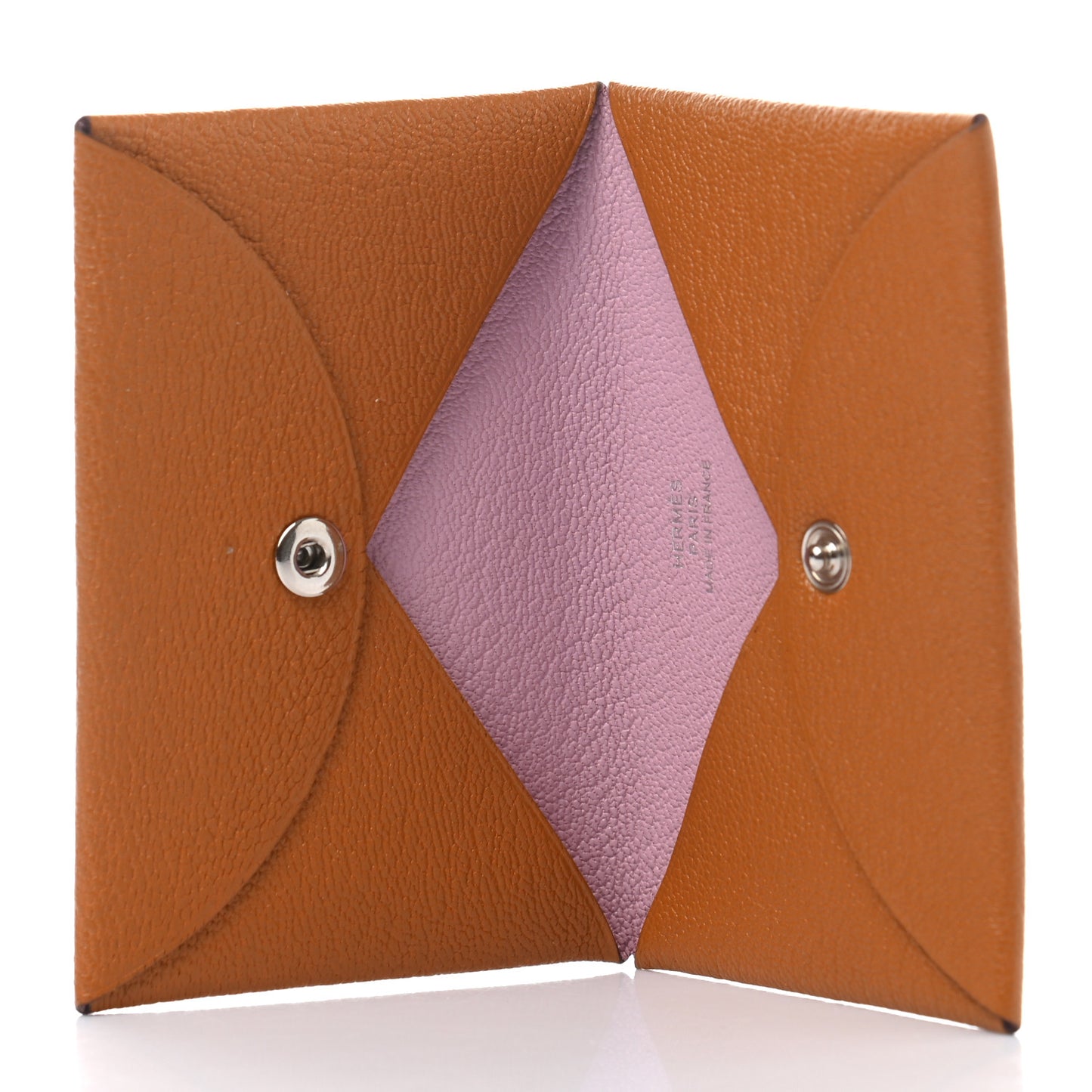Chevre Mysore Verso Calvi Card Case Caramel Mauve Sylvestre