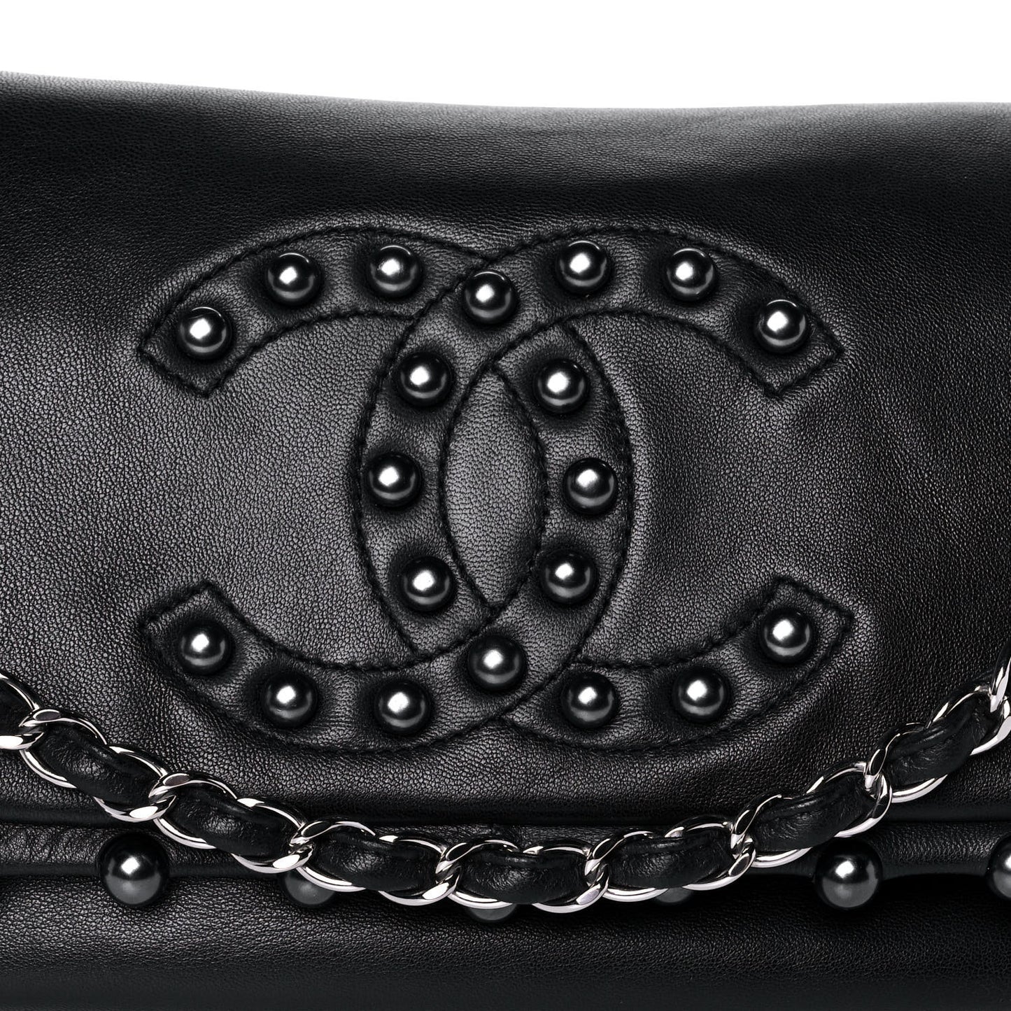 Lambskin Pearl Obsession Flap Black