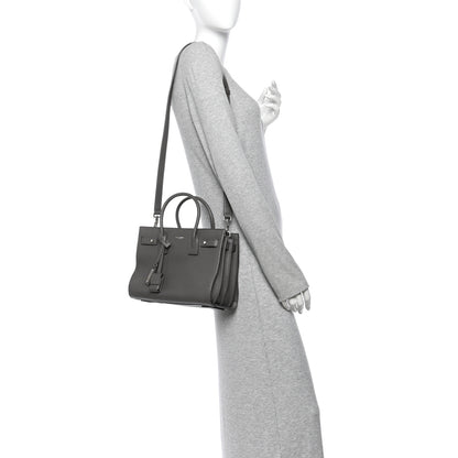 Saint Laurent Grained Calfskin Baby Supple Sac De Jour Fog 2 of 13