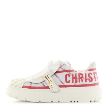 Christian Dior Nylon Mesh Dior-ID Platform Sneakers 37.5 White Pink 1 of 7