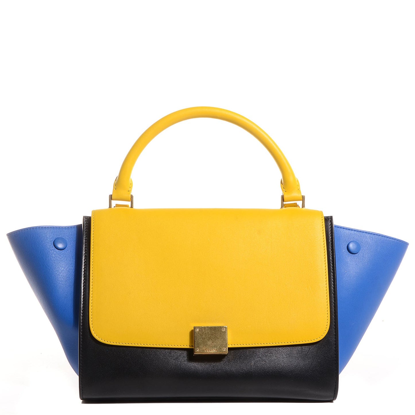 Smooth Calfskin Small Tri-Color Trapeze Sunflower