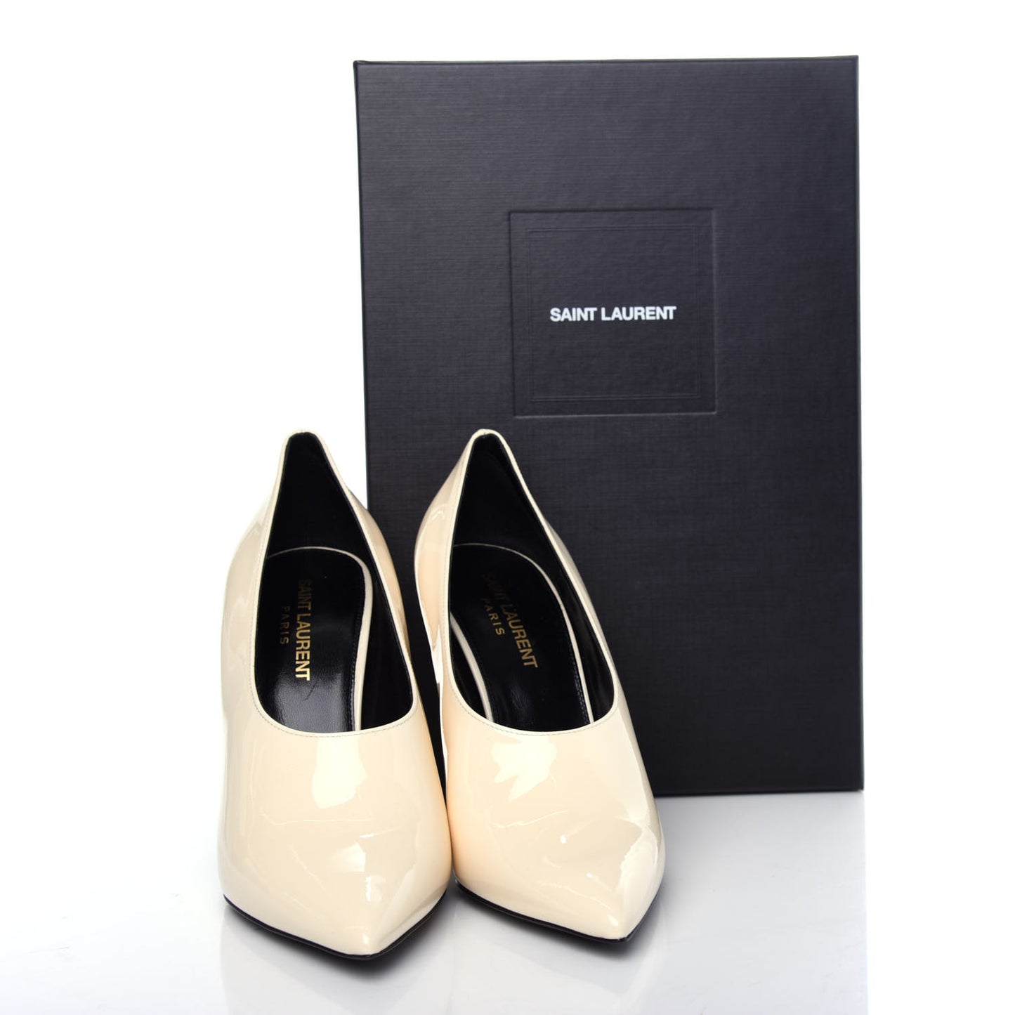 Patent Calfskin Teddy High Vamp 105 Pumps 37.5 White
