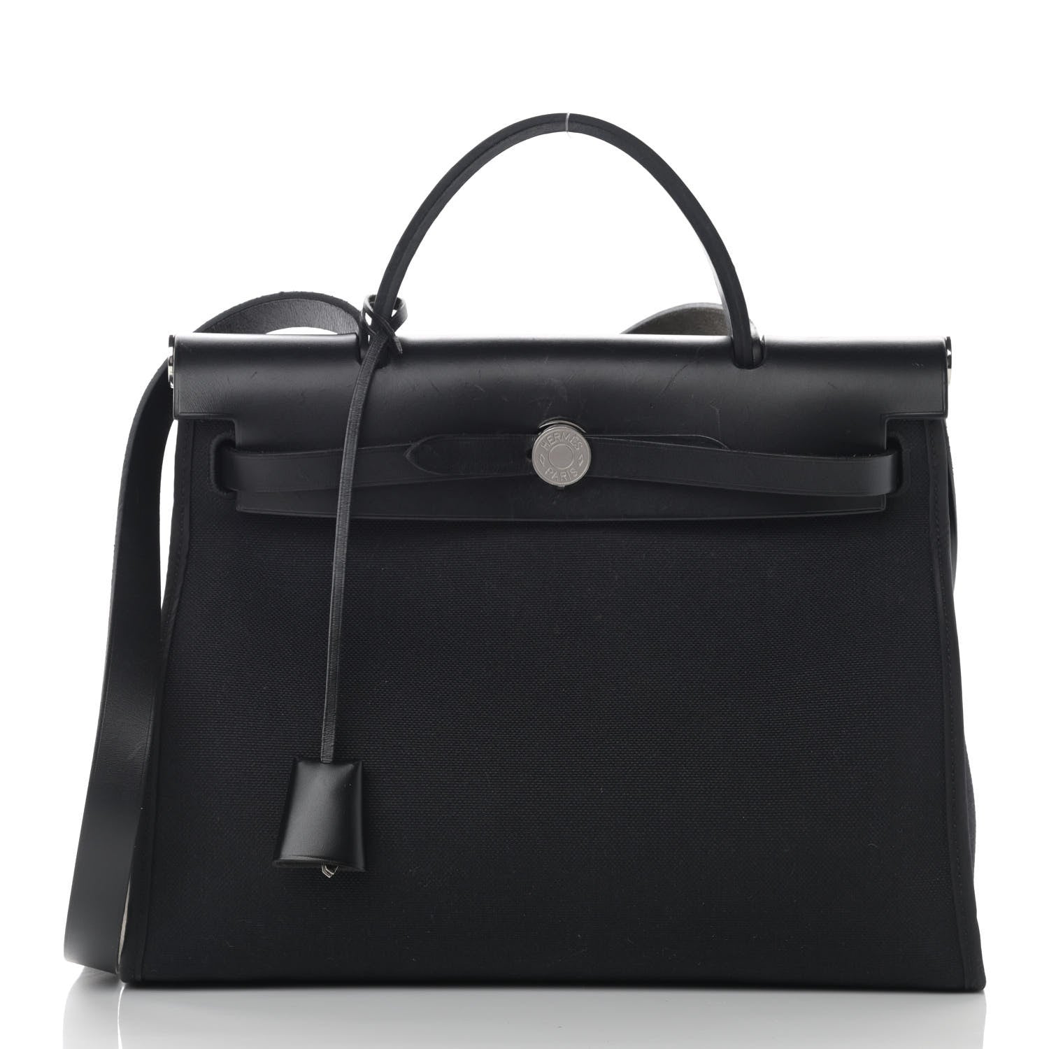 Hermes Military Toile Vache Hunter Herbag Zip PM 31 Black 3 of 17