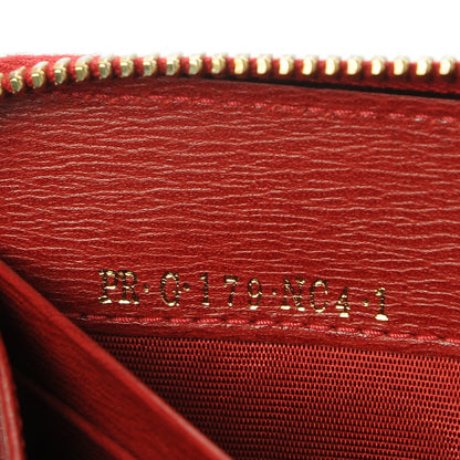 Valentino Garavani Textured Calfskin Logo Zip Around Wallet Red 7 of 9
