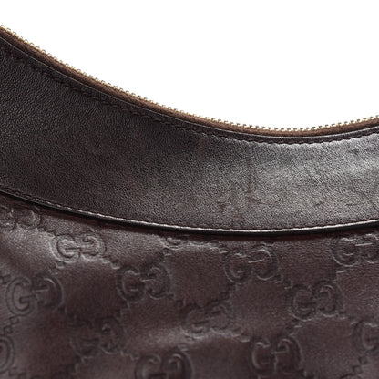 Gucci Guccissima Large D Gold Ring Hobo Chocolate Brown 13 of 15