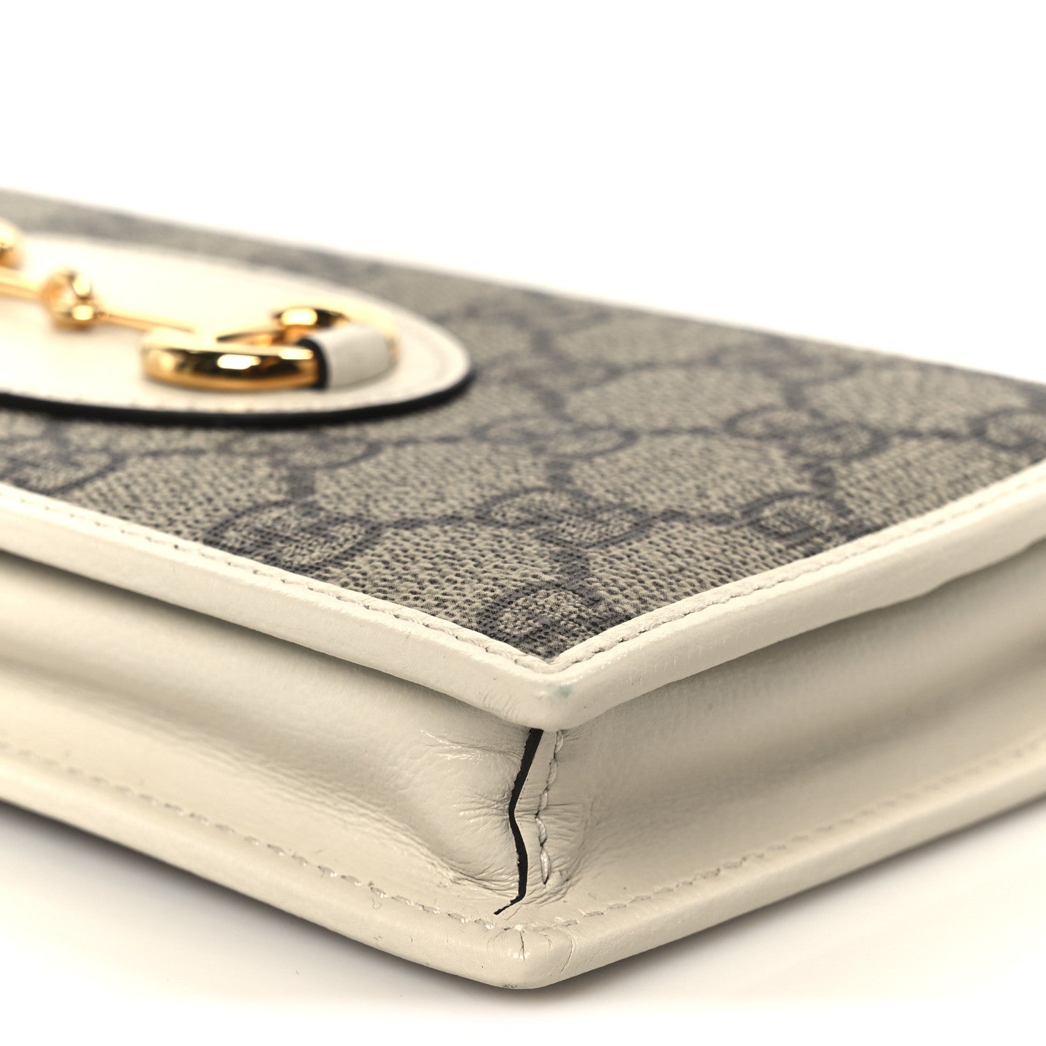 Gucci GG Supreme Monogram Azalea Calfskin Horsebit 1955 Wallet On Chain Beige Ebony Mystic White 10 of 10