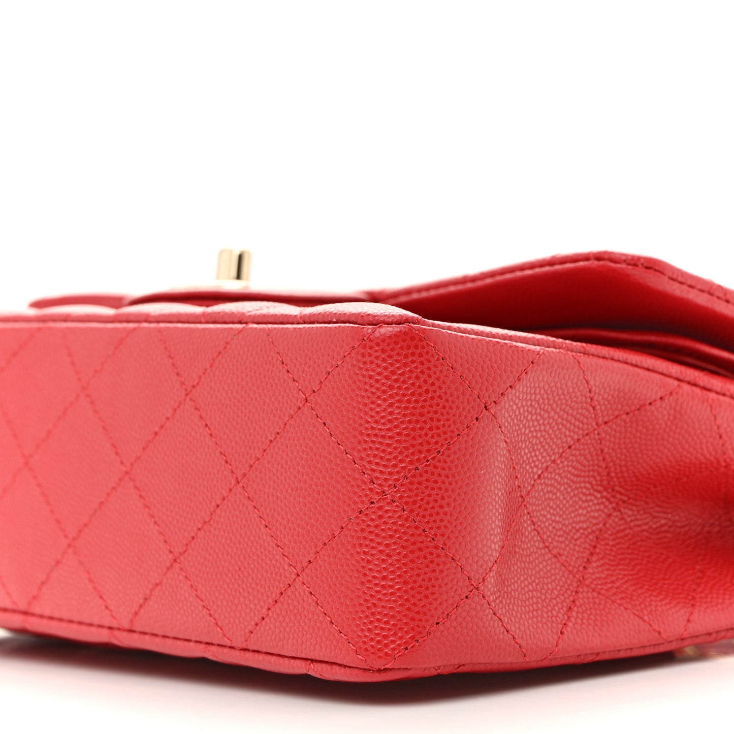 Caviar Quilted Small Double Flap Red