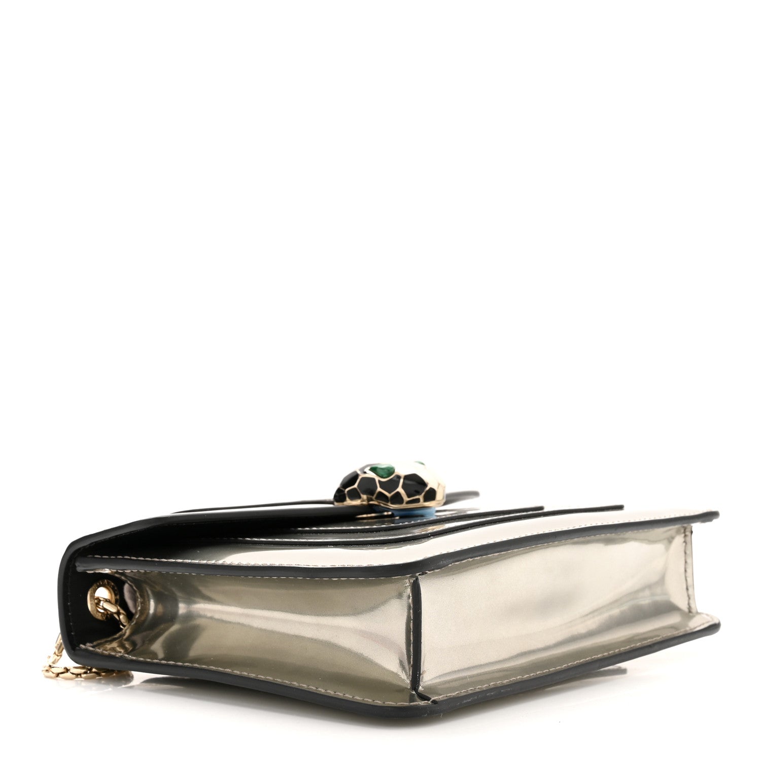 Bulgari Metallic Calfskin Small Serpenti Forever Snake Strap Crossbody Bag Silver 4 of 9