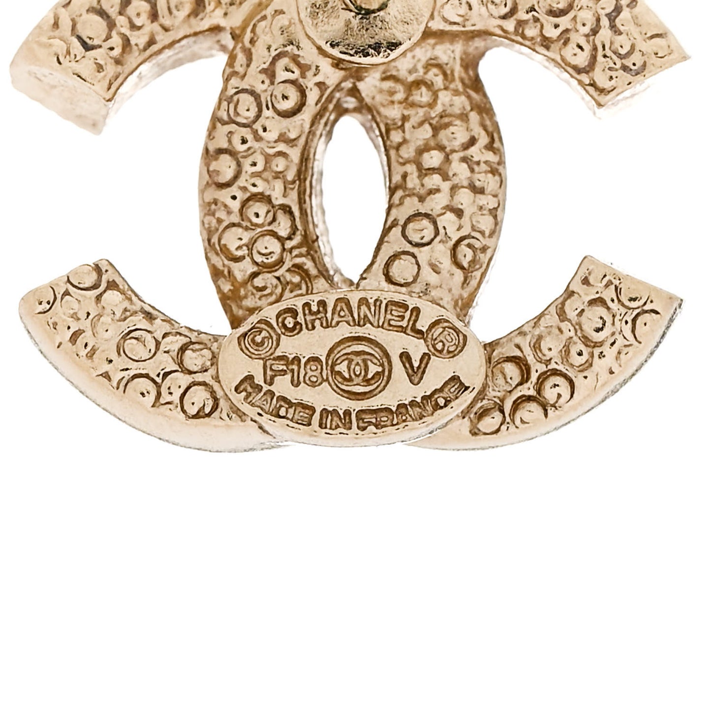 Crystal Mini CC Earrings Light Gold