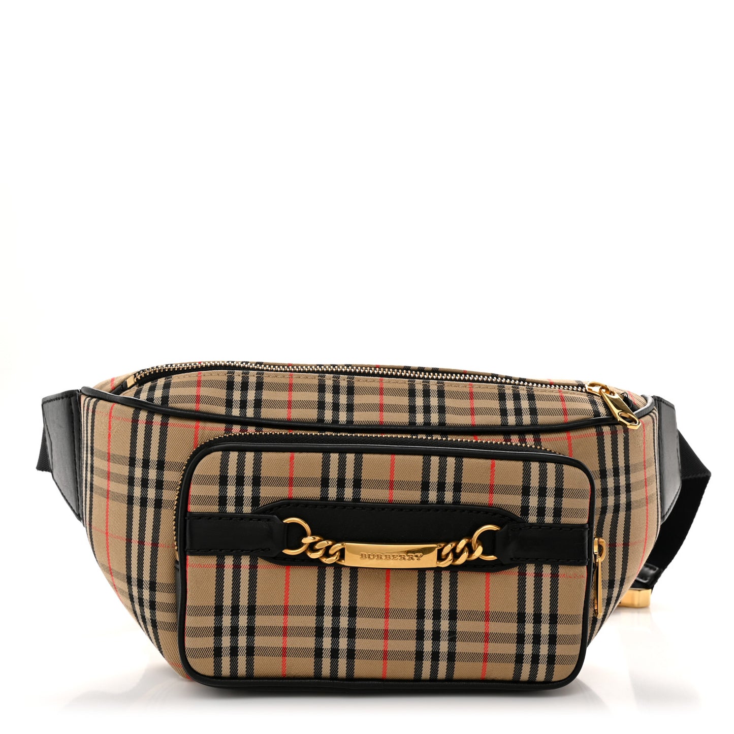Cotton Vintage Check Large Bum Bag Archive Beige