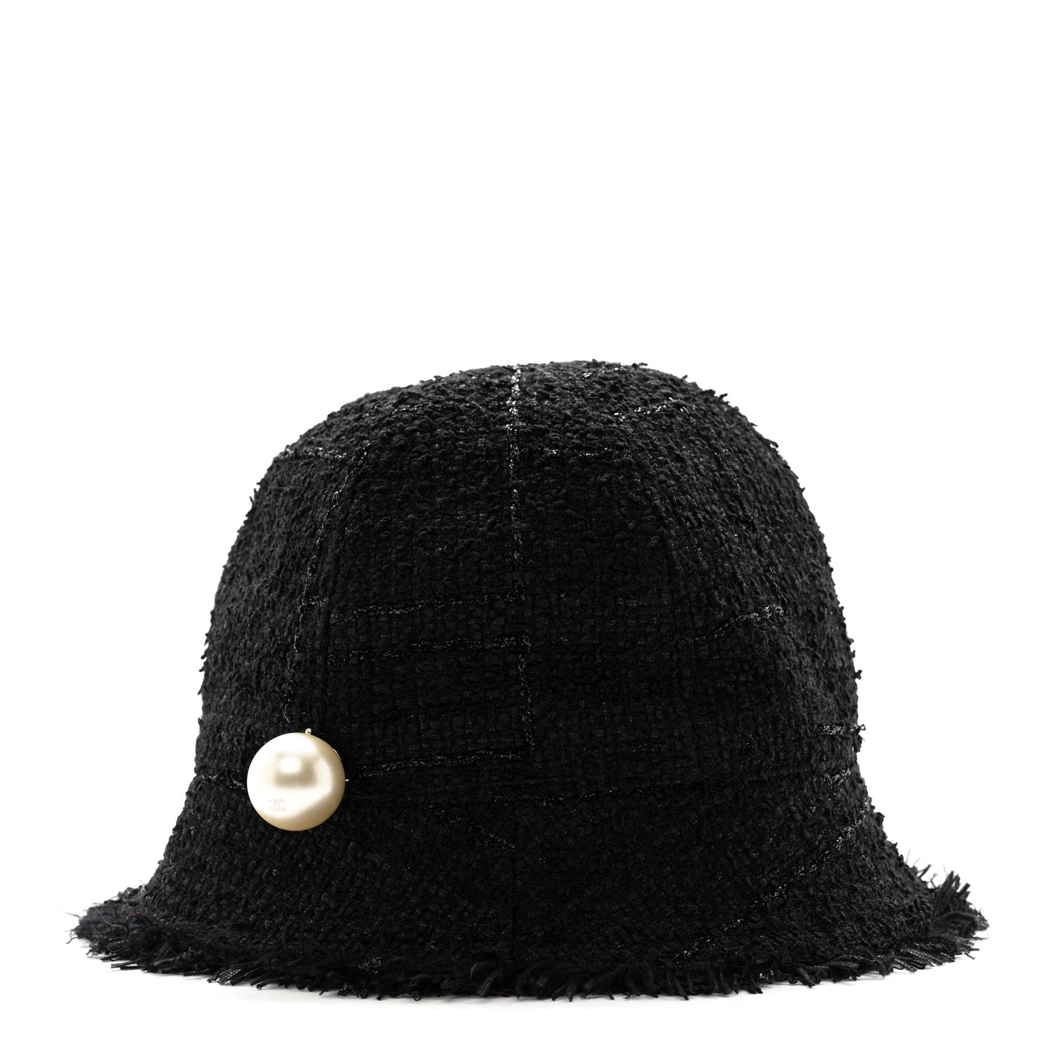 Chanel Tweed Pearl Bucket Hat 58 Black 5 of 9