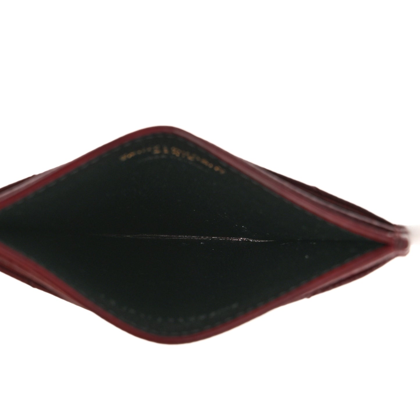 Grain De Poudre Matelasse Chevron Cassandre Credit Card Case Bordeaux