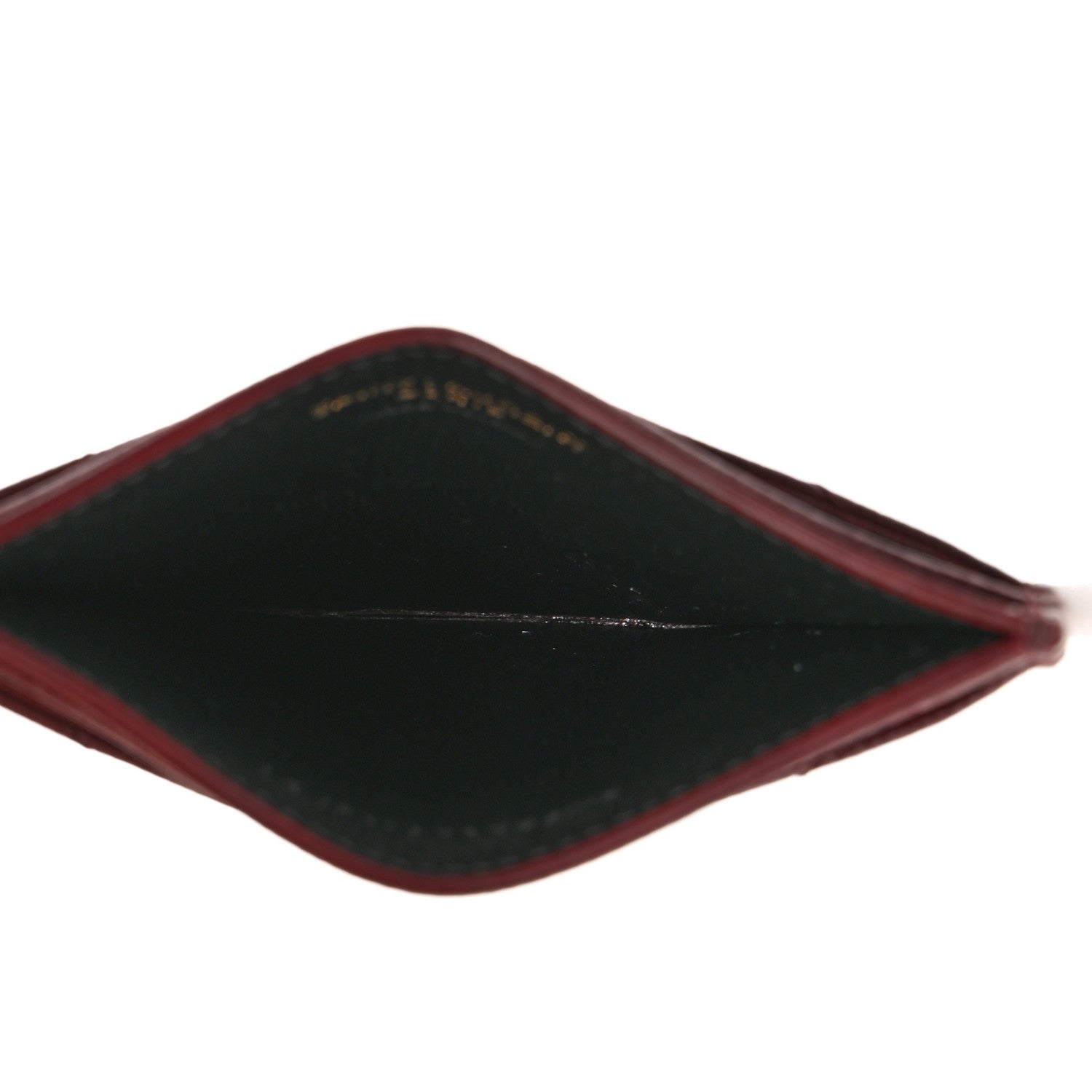 Saint Laurent Grain De Poudre Matelasse Chevron Cassandre Credit Card Case Bordeaux 5 of 8