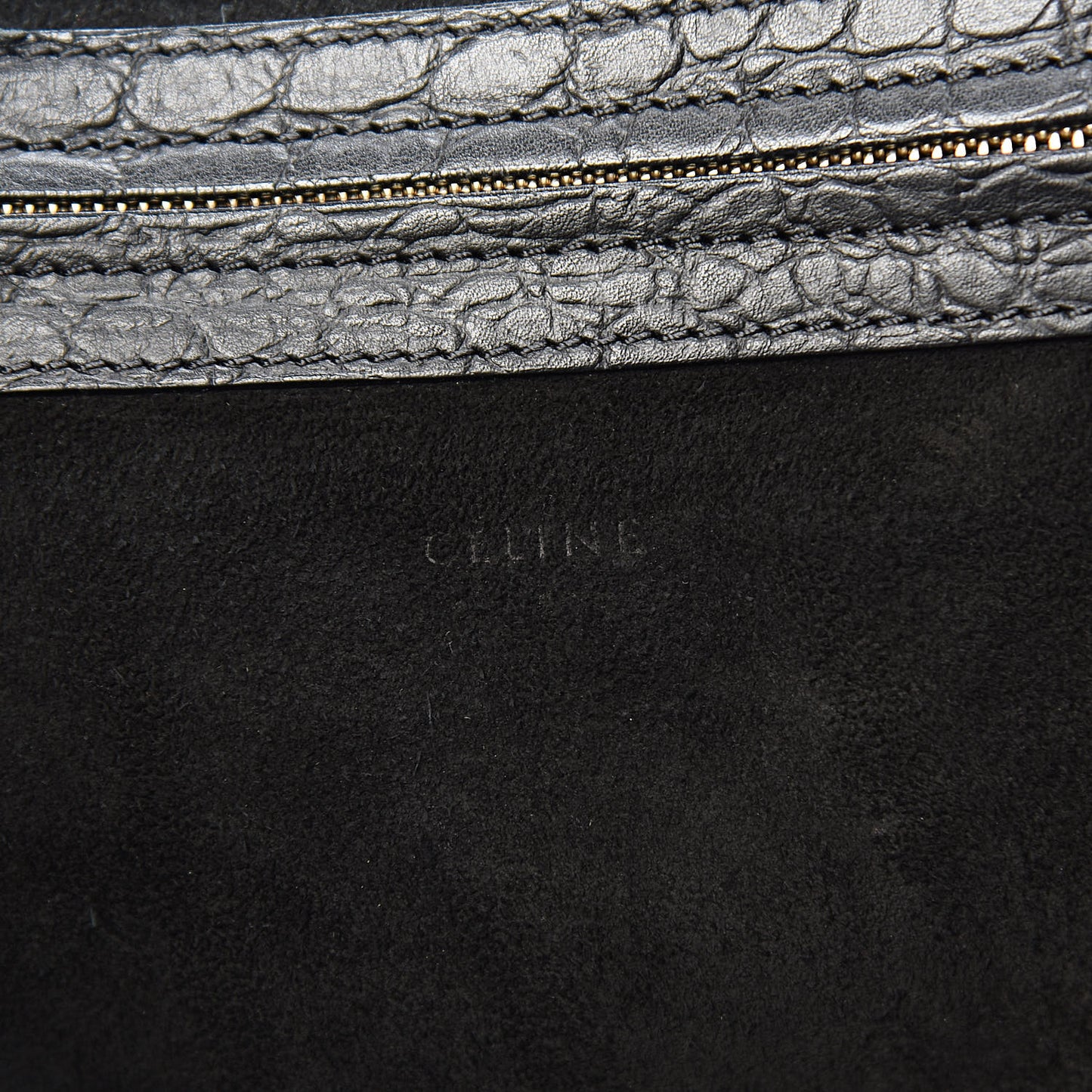 Crocodile Embossed Calfskin Medium Phantom Luggage Black