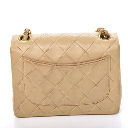 Chanel Lambskin Quilted Mini Square Flap Beige 9 of 18