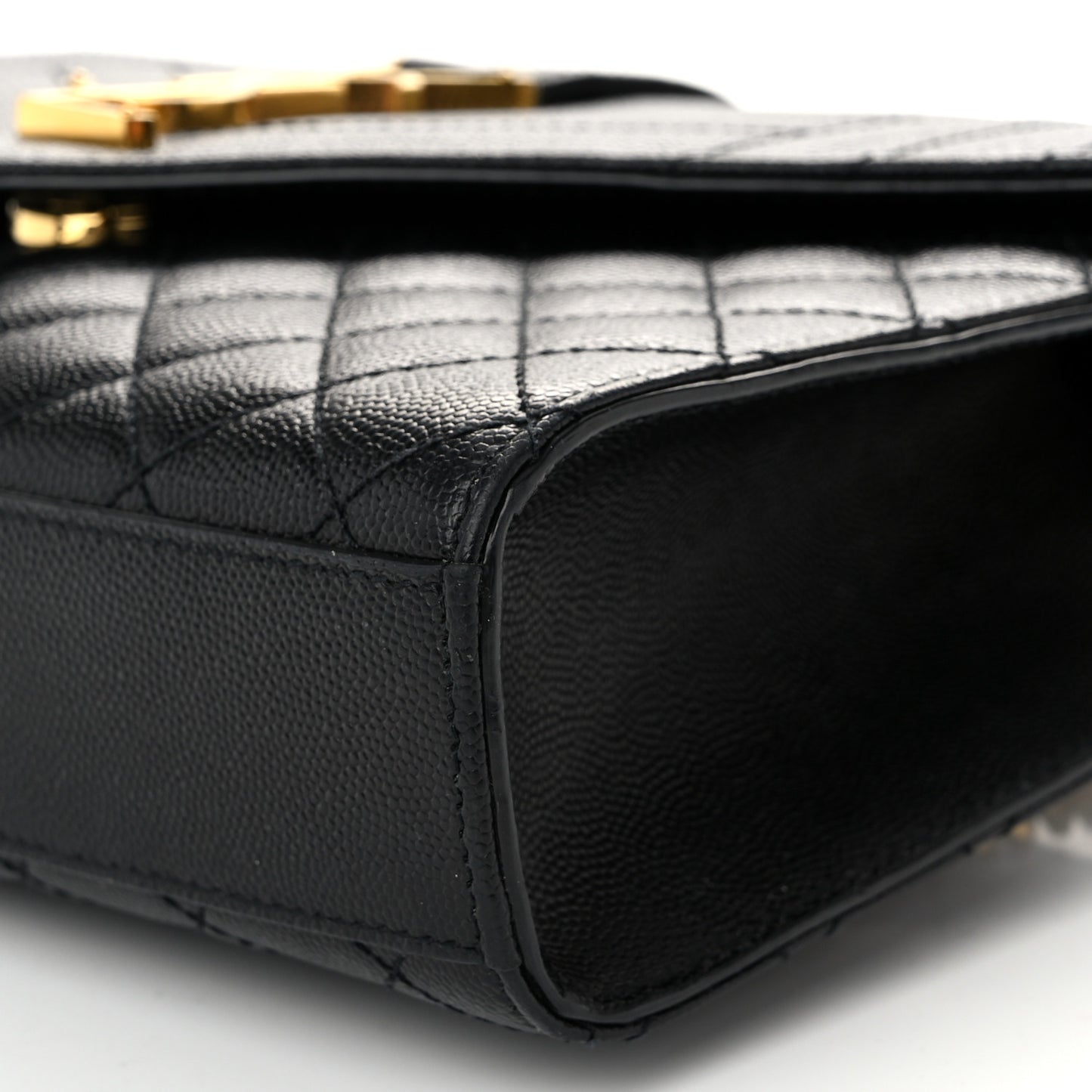 Grain De Poudre Textured Mixed Matelasse Triquilt Medium Monogram Satchel Black