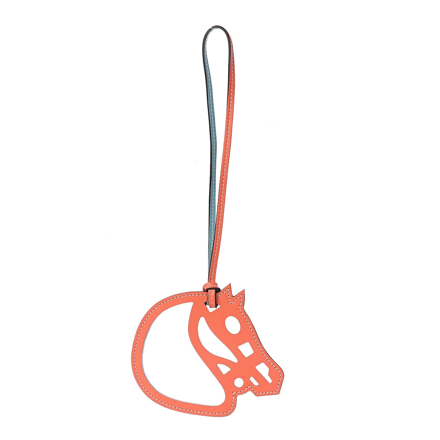 Hermes Swift Paddock Cheval Horse Bag Charm Bleu Atoll Feu 1 of 3