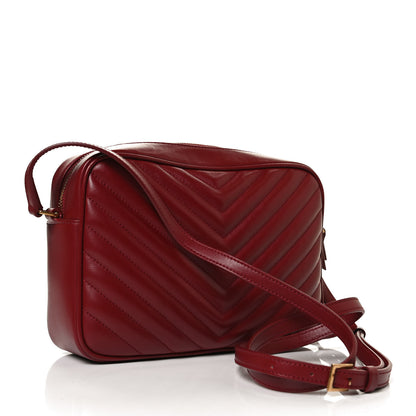 Saint Laurent Calfskin Matelasse Monogram Lou Camera Bag Red 3 of 12