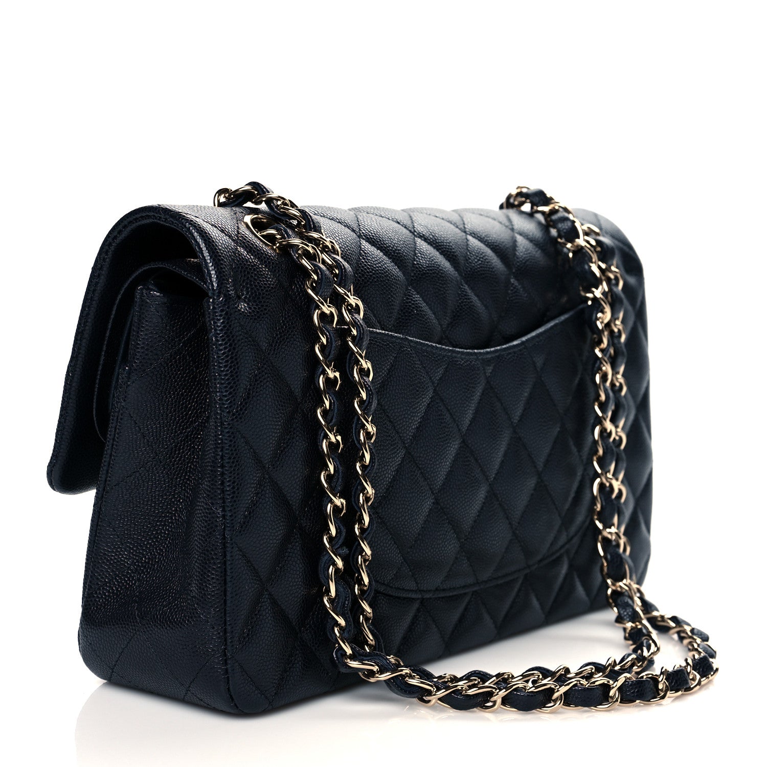 Chanel Caviar Quilted Medium Double Flap Navy 3 of 10