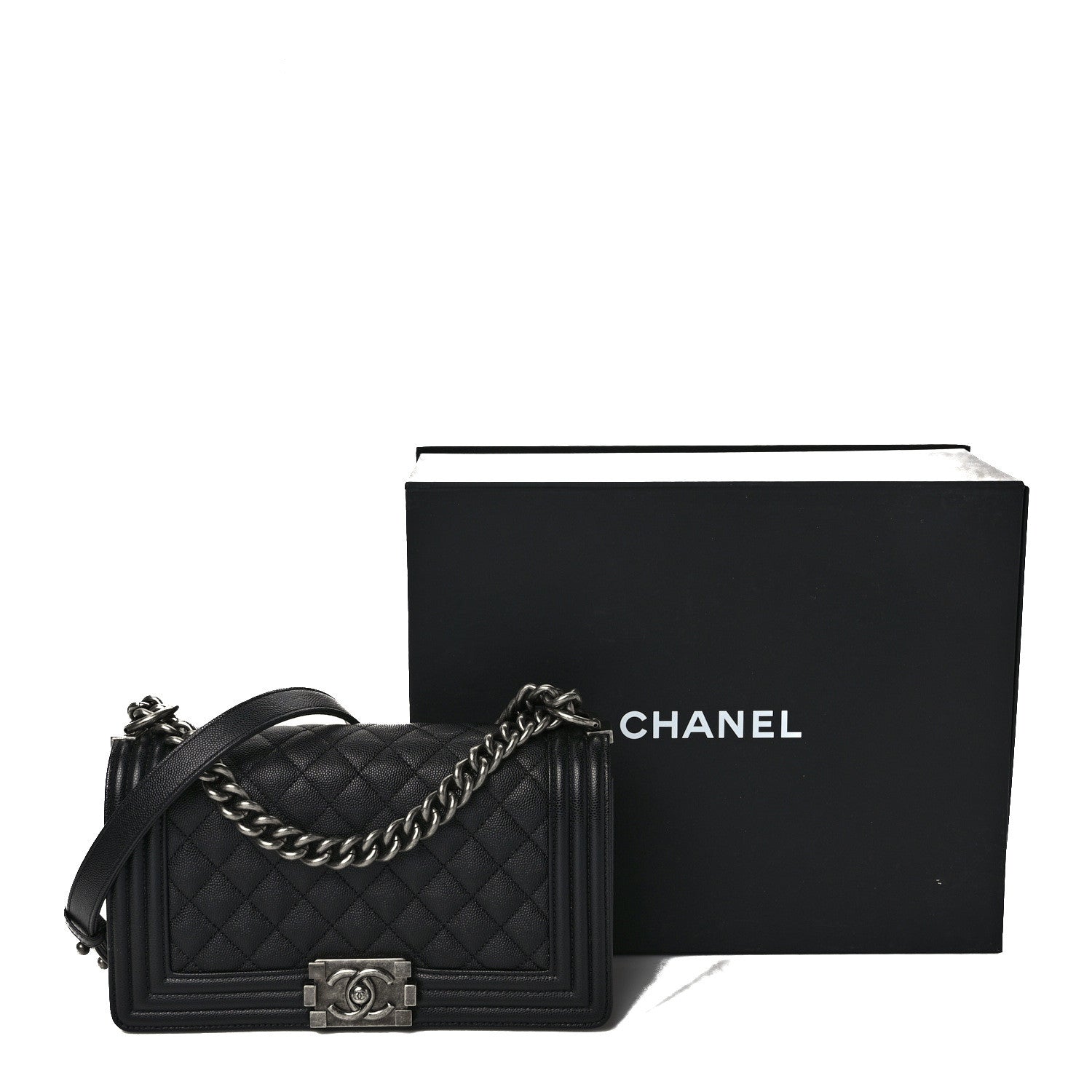 Chanel Caviar Quilted Medium Boy Flap Black 10 of 10