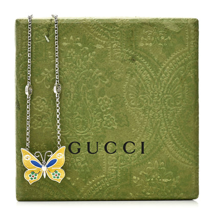 Gucci Sterling Silver Enamel Butterfly Pendant Necklace 5 of 5