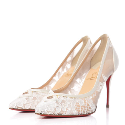 Christian Louboutin Lace Satin Neoalto 85 Pumps 37 Latte 3 of 14