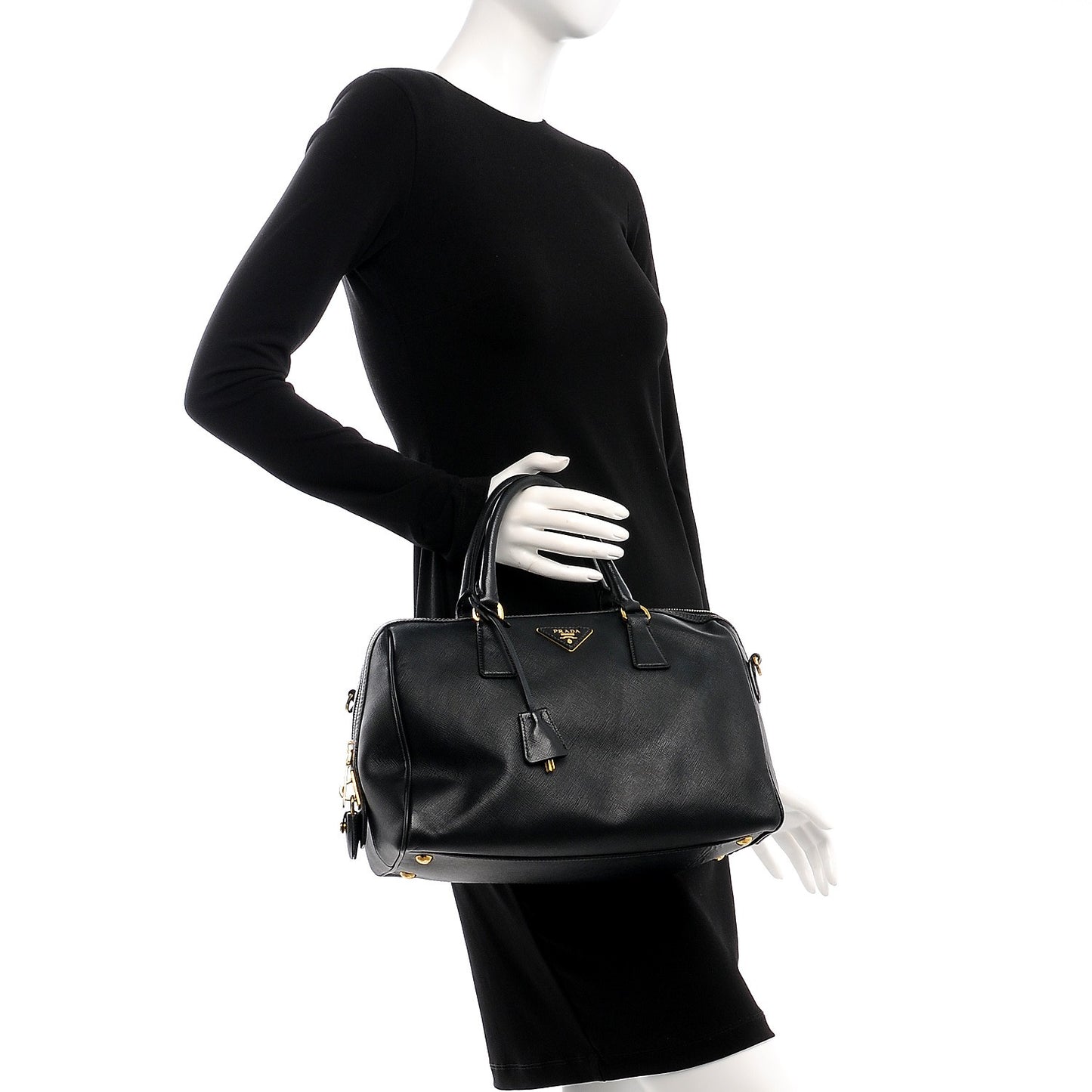 Saffiano Lux Bowler Black