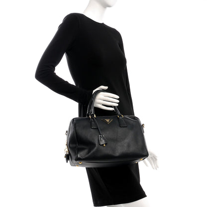 Prada Saffiano Lux Bowler Black 2 of 17