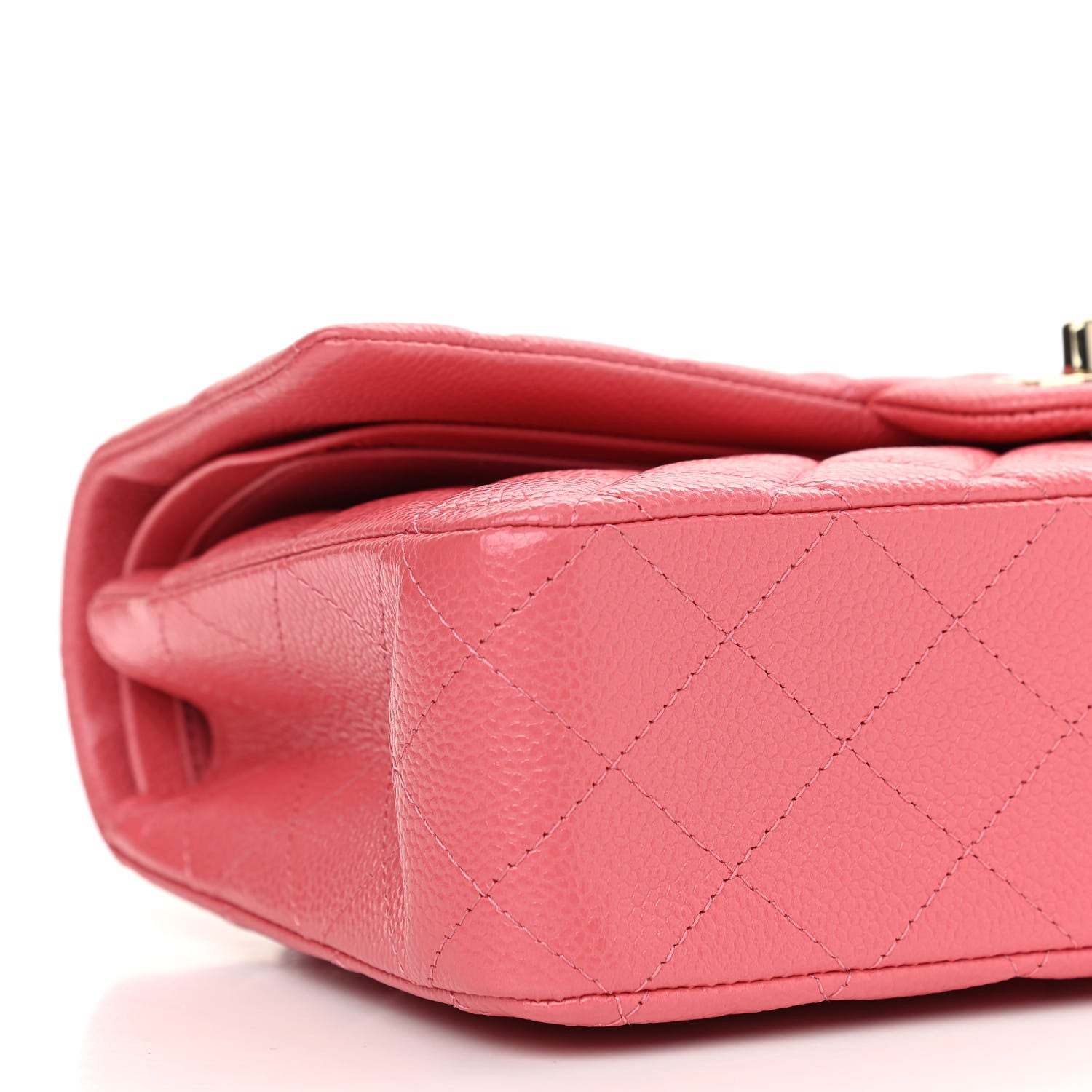 Chanel Metallic Caviar Quilted Medium Double Flap Pink 9 of 11