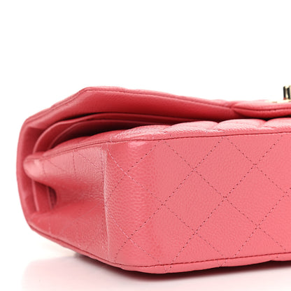Chanel Metallic Caviar Quilted Medium Double Flap Pink 9 of 11