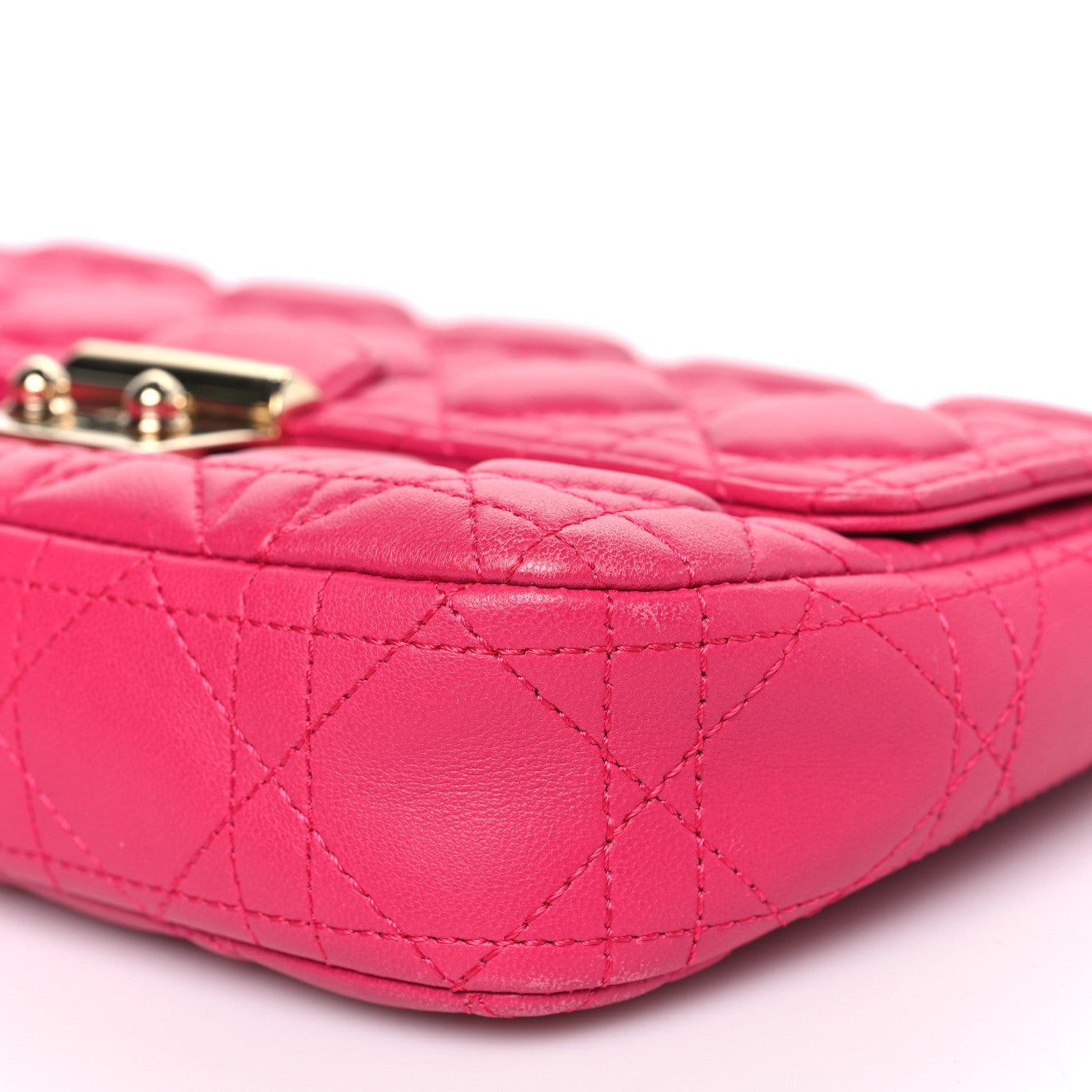 Christian Dior Lambskin Cannage Miss Dior Promenade Pouch Fuchsia 10 of 10