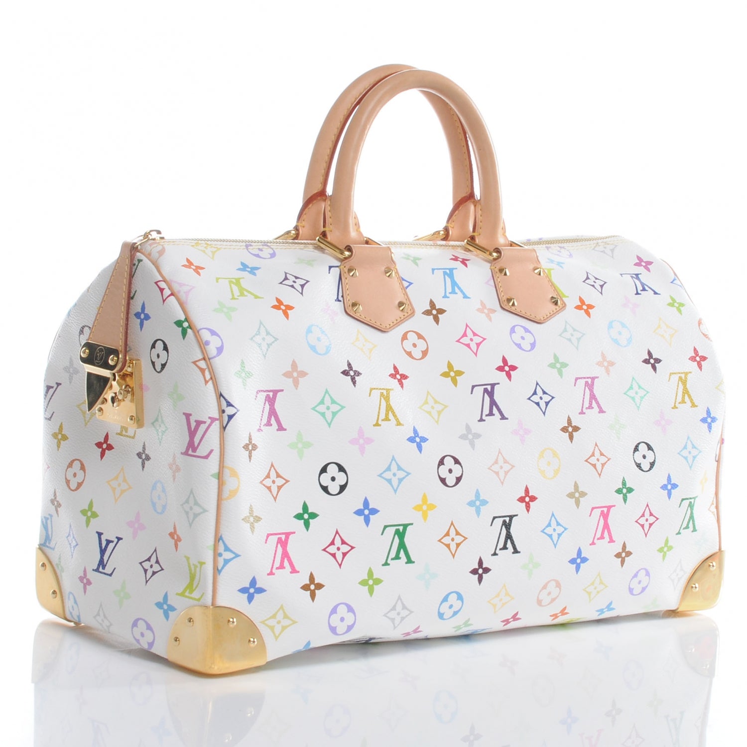 Louis Vuitton Monogram Multicolor Speedy 40 White 3 of 8
