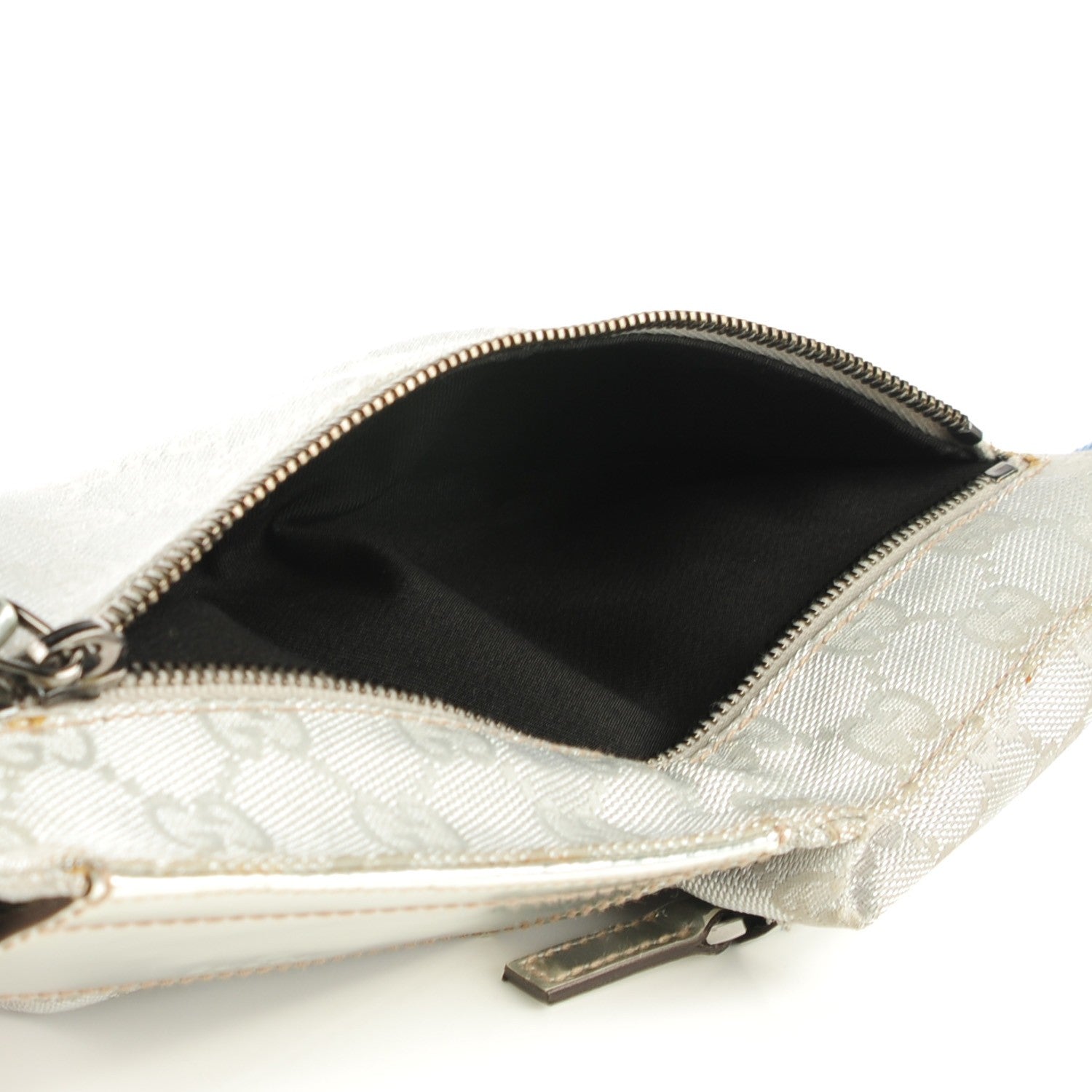 Gucci GG Monogram Web Double Pocket Belt Bag Silver 5 of 7