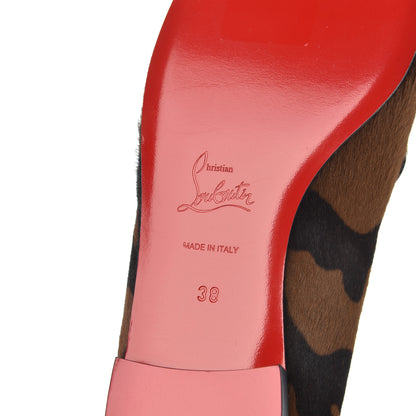 Christian Louboutin Pony Hair Print Spikes Womens Intern Flat Loafers 38 Camo Black 7 of 14
