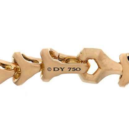 David Yurman 18K Yellow Gold Black Diamond Armory Link Bracelet 3 of 3