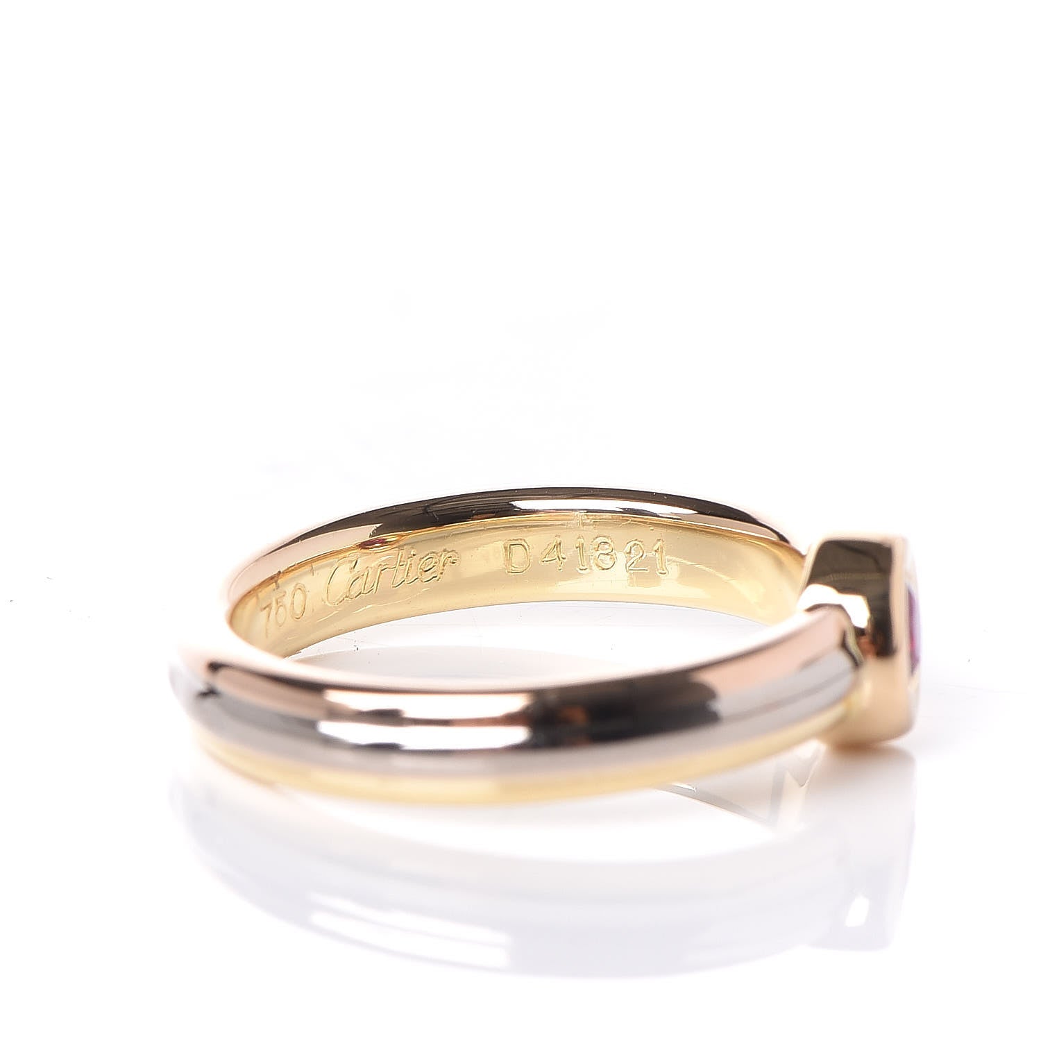 Cartier 18K Pink Yellow White Gold Ruby Ring 49 4.75 5 of 6