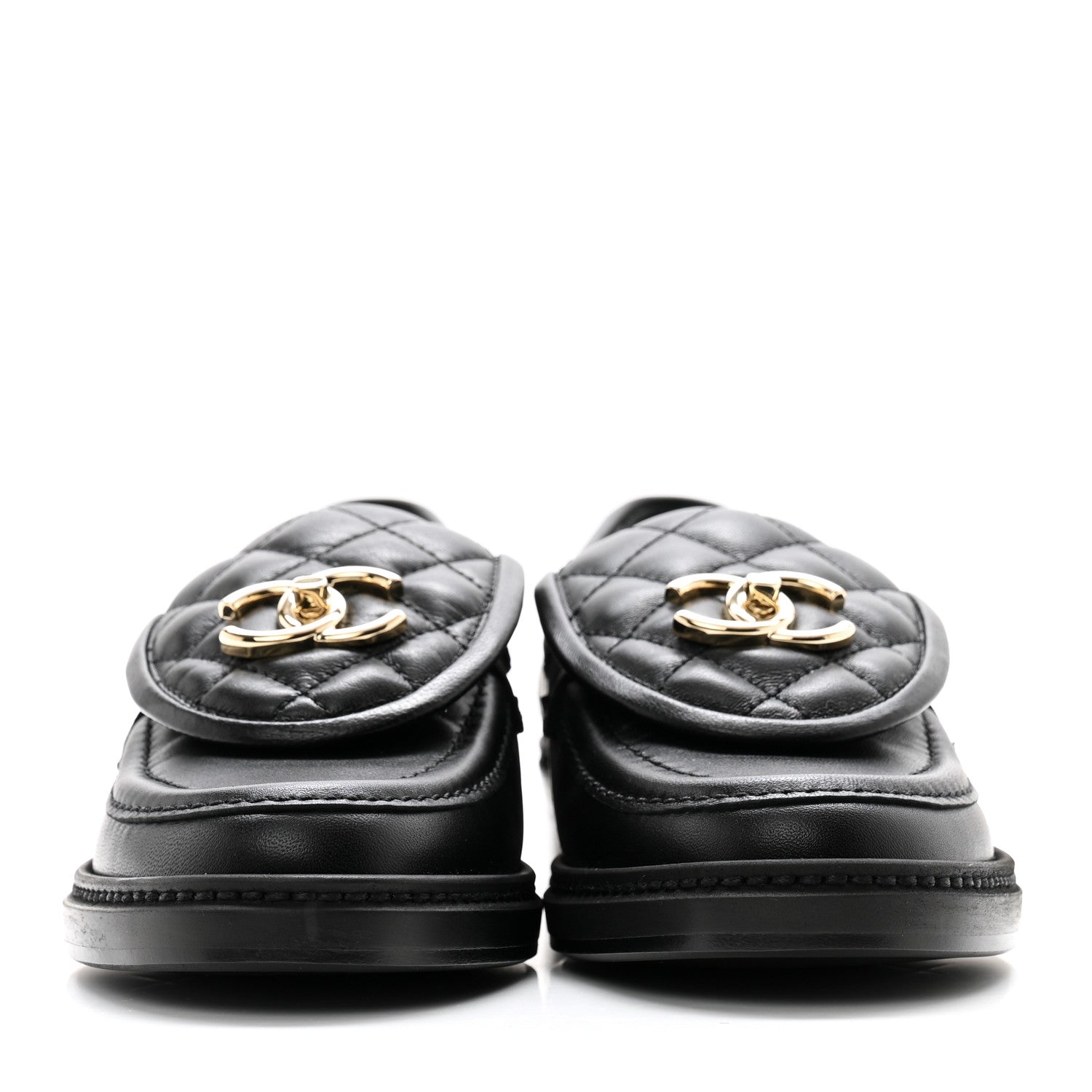 Chanel Lambskin Quilted CC Turnlock Loafers 36 Black 2 of 9