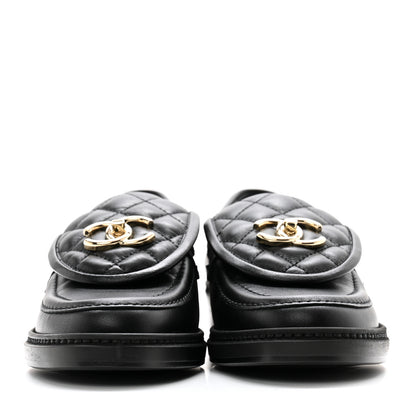 Chanel Lambskin Quilted CC Turnlock Loafers 36 Black 2 of 9