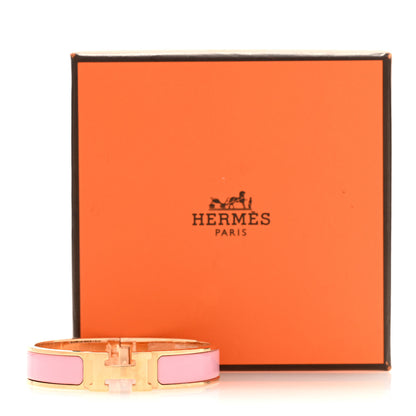 Hermes Enamel Narrow Clic Clac H Bracelet PM Rose Delirium 5 of 5