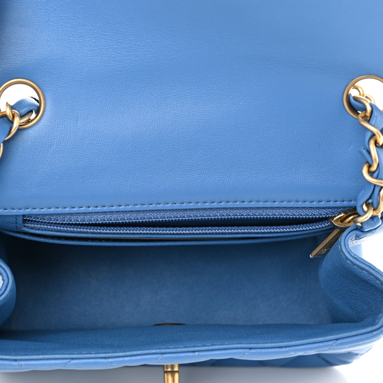 Chanel Lambskin Quilted Mini Square Flap Blue 4 of 9
